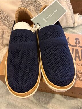 REVITALIGN Navy /Tan  Slip-On Loafers -Mariner SoHo style